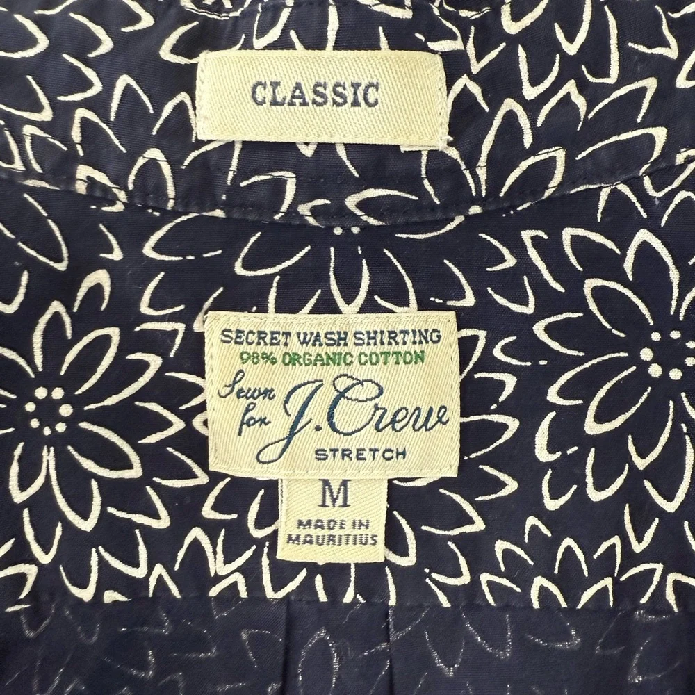 J. Crew Navy and White‎ Floral Men's Shirt